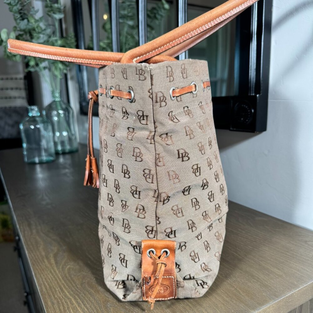 Dooney & Bourke Signature Monogram Tote Bag – Canvas & Leather - Picture 6 of 13